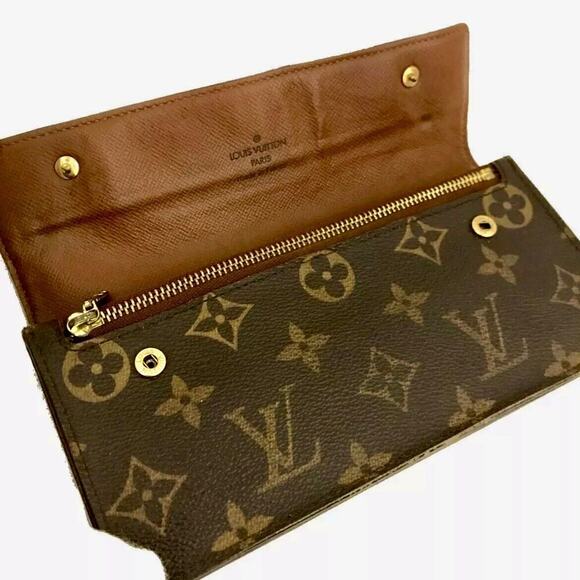 Authentic Louis Vuitton LV Monogram Porte Feuille Accordion Bifold Long Wallet - Picture 5 of 8